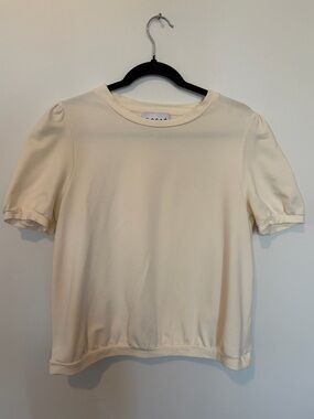 ROSAÉ Paris Cotton Classic Cream Puff Sleeve Top 40/ 8